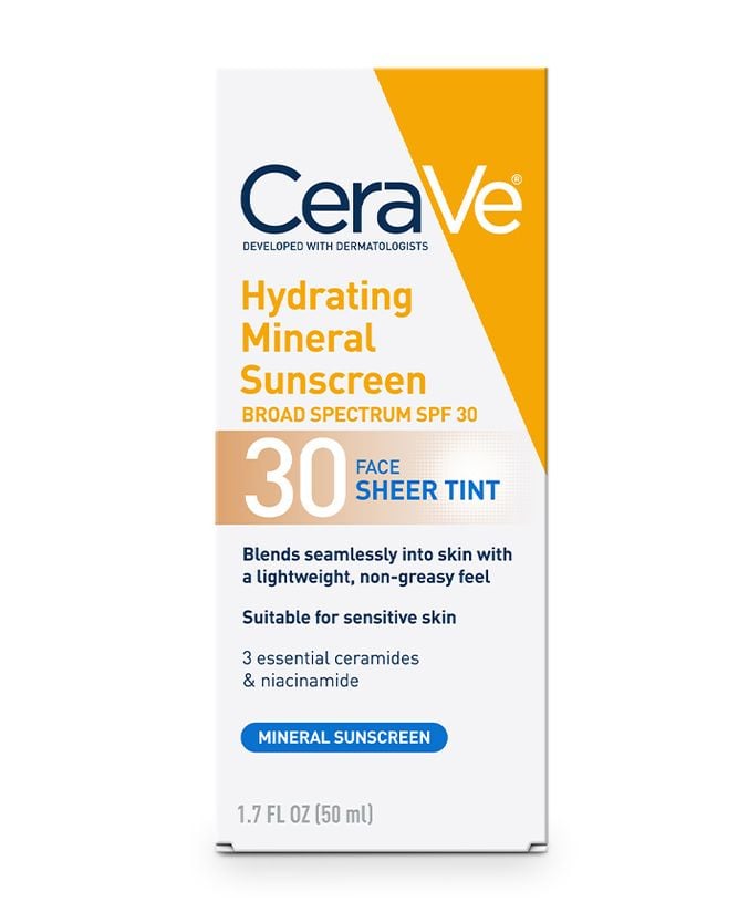 Cerave Hydrating Mineral Sunscreen SPF30 Face Sheer TINT