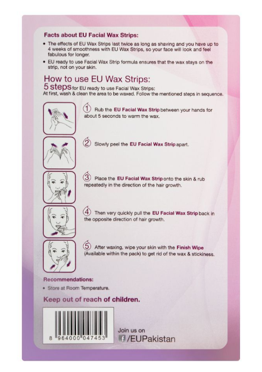 EU Facial Wax Strips, Lavender Softness