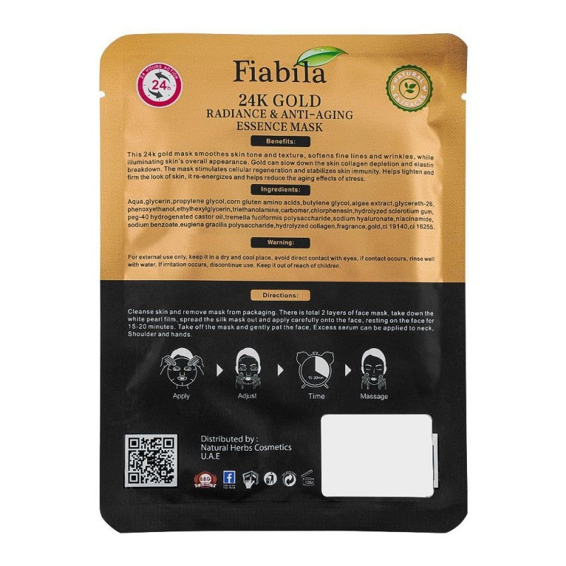 Fiabila 24K Gold Radiance & Anti-Aging Sheet Face Mask