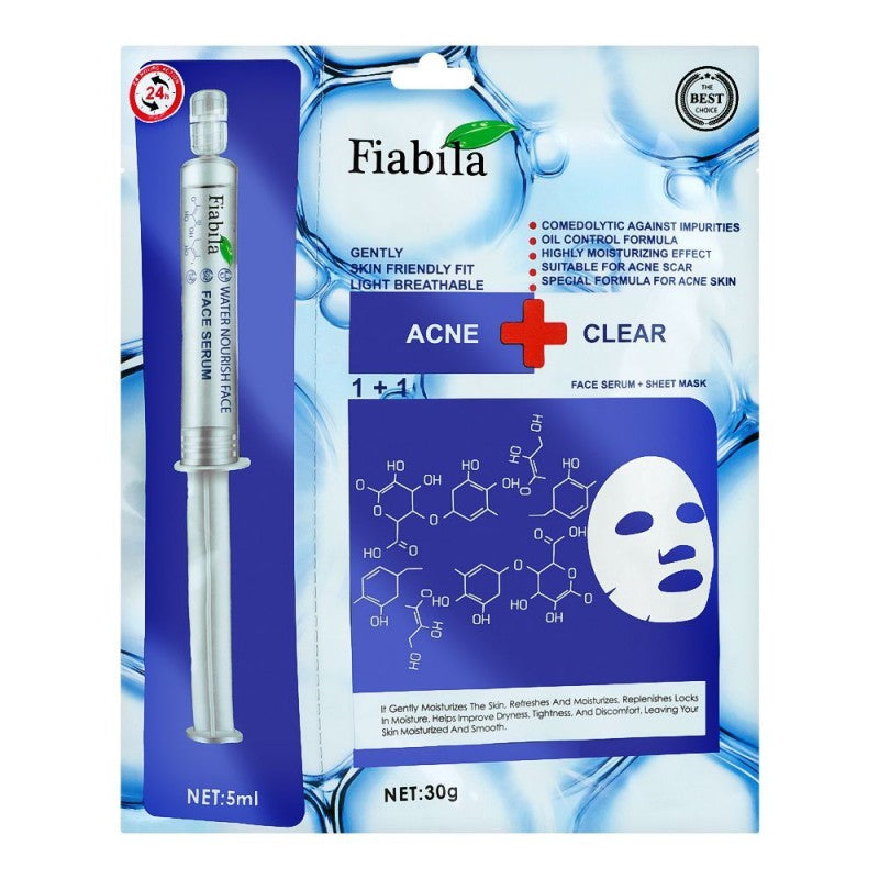 Fiabila Acne,Clear Face,Serum,Sheet Mask